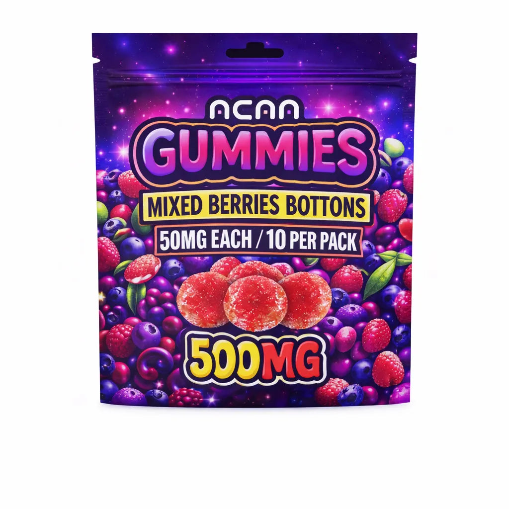 Acan Gummies 500mg bottle, natural health supplement for vitality