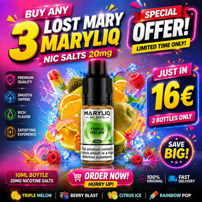 Buy any 3 Lost Mary MARYLIQ Nic Salts 20mg | Just in 16€