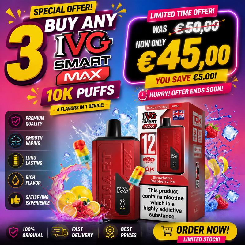 Offer Buy Any 3 IVG Smart Max 10K Puffs Just in 45€