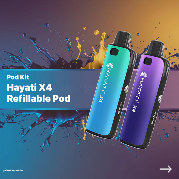 Hayati X4 Refillable Pod Kit - Prime Vapes Ireland Online IE Hayati X4 Refillable Pod Kit - Prime Vapes Ireland Online IE