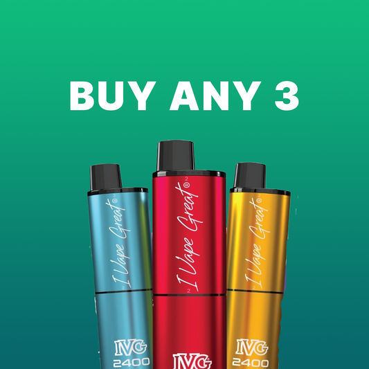 Offer Buy Any 3 IVG 2400 Puffs Disposable Vape