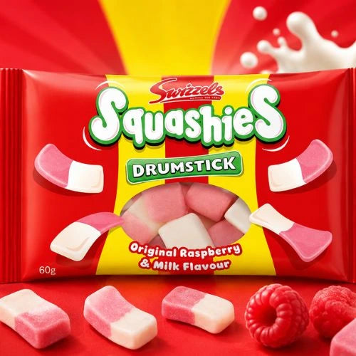 Squashies Original Raspberry & Mik Flavour 60g