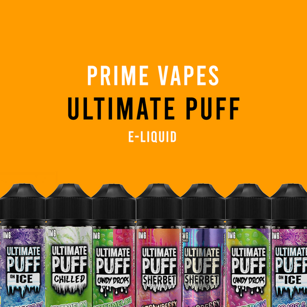 Ultimate Puff E Liquid bottle with vibrant flavors for vaping