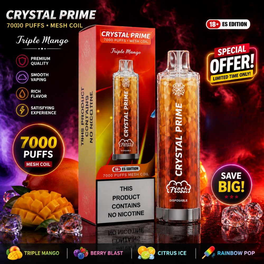 Crystal Prime 7000 Puffs Zero Nicotine